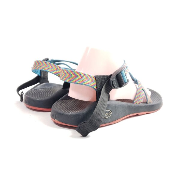 Chaco Womens Size 11 Z/2 Classic Sandals Rainbow Straps Adjustable Webbing - Picture 4 of 8